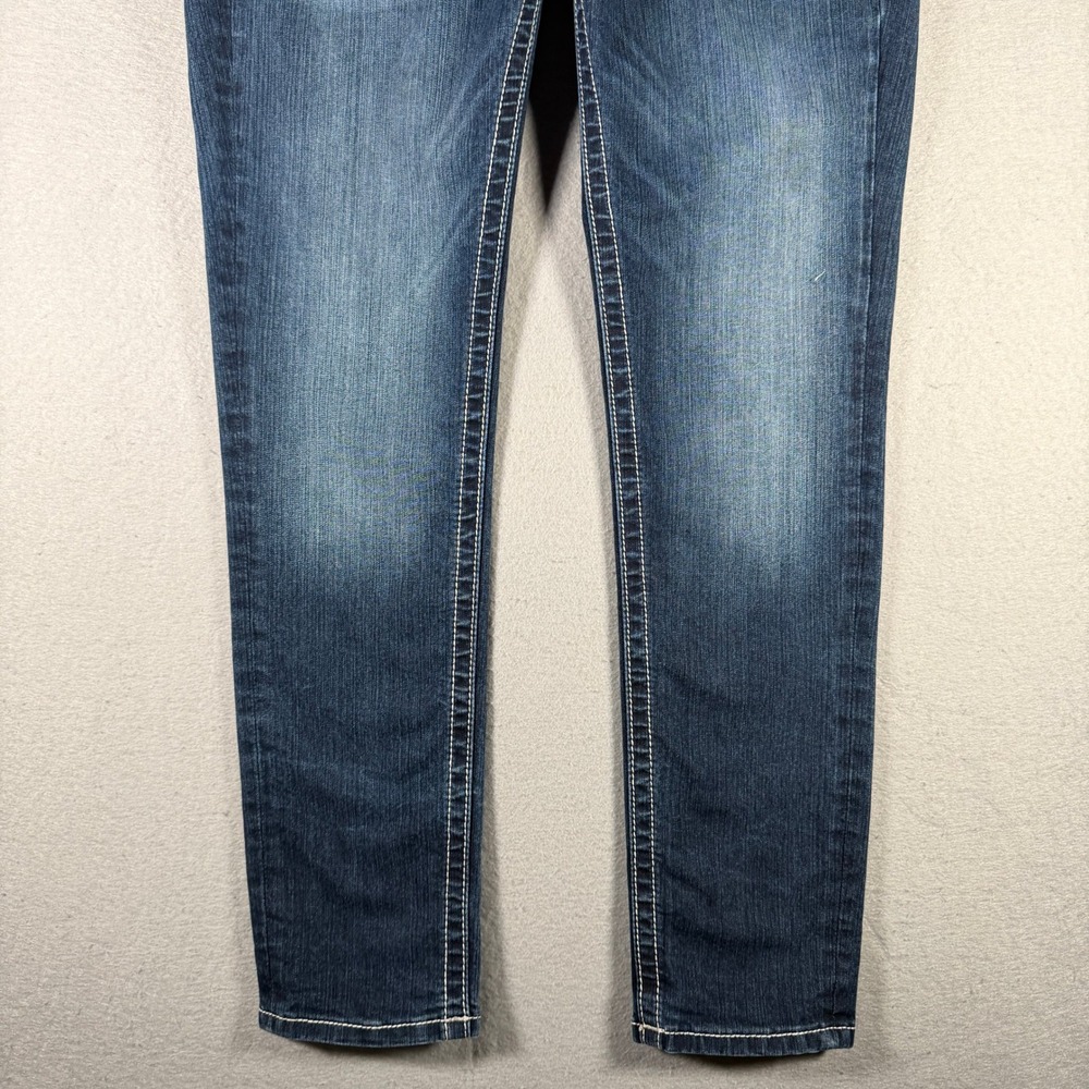 Miss Me Signature Skinny Jeans Dark Wash Thick Stitch Embellished JS5014S58 31 - Picture 4 of 16